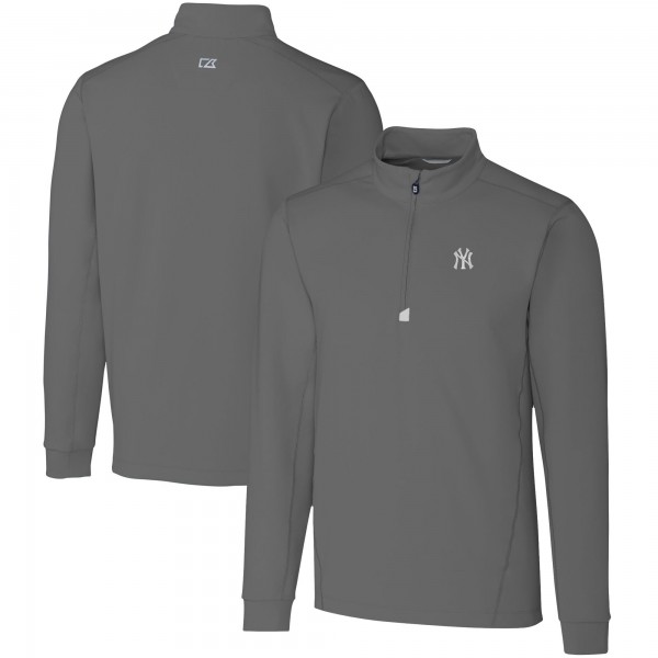 Кофта на короткой молнии New York Yankees Cutter & Buck Traverse Stretch - Gray