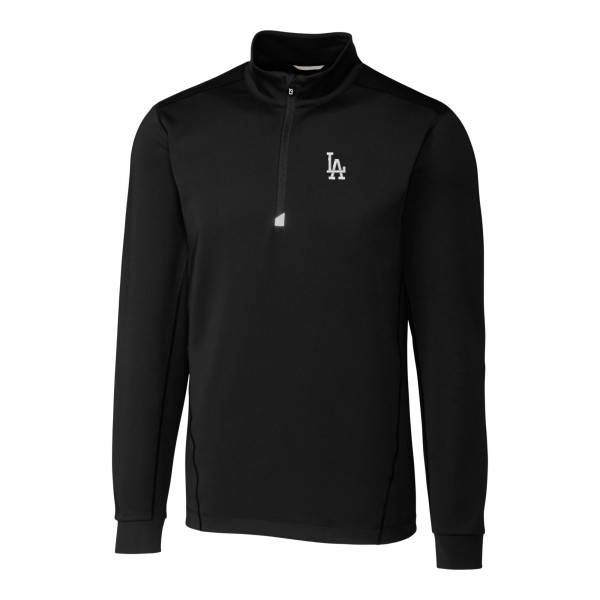 Кофта на короткой молнии Los Angeles Dodgers Cutter & Buck Traverse Stretch - Black