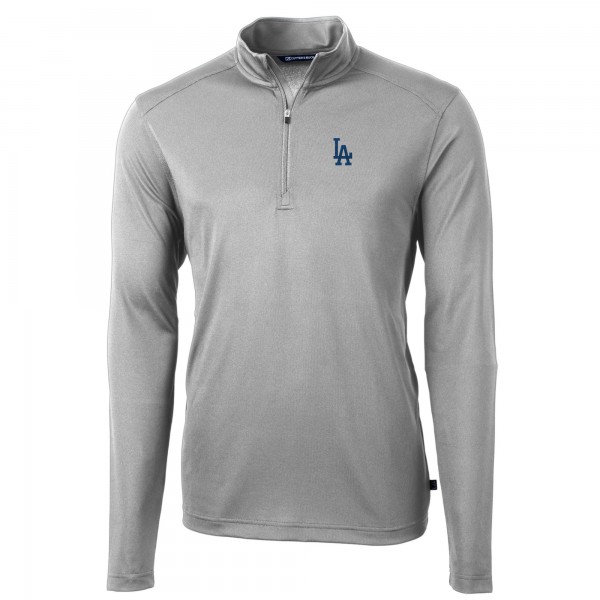 Кофта на короткой молнии Los Angeles Dodgers Cutter & Buck Virtue Eco Pique Recycled - Gray