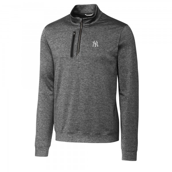 Кофта на короткой молнии New York Yankees Cutter & Buck Stealth Heathered - Gray
