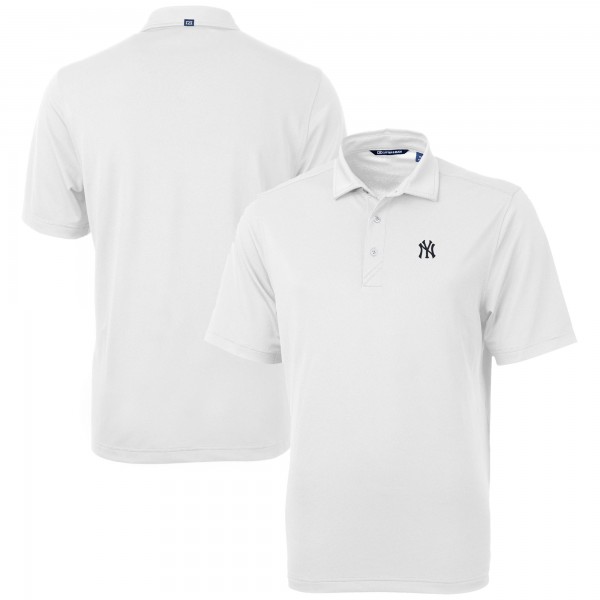 New York Yankees Cutter & Buck White Virtue Eco Pique Recycled Polo
