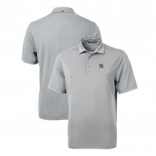 New York Yankees Cutter & Buck Gray Virtue Eco Pique Recycled Polo