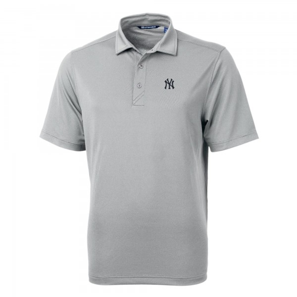 New York Yankees Cutter & Buck Gray Virtue Eco Pique Recycled Polo