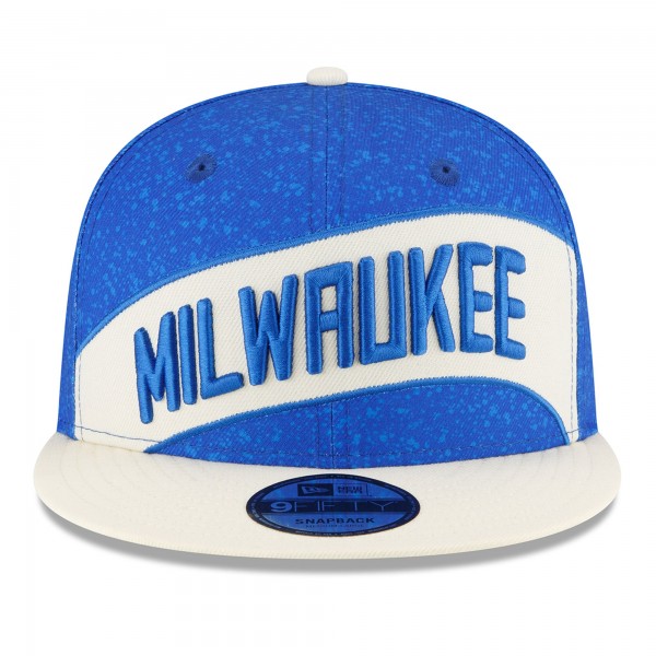 Бейсболка Milwaukee Bucks New Era Youth 2023/24 City Edition 9FIFTY - Blue/Cream