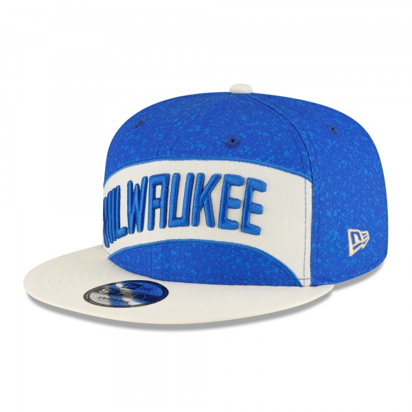 Бейсболка Milwaukee Bucks New Era Youth 2023/24 City Edition 9FIFTY - Blue/Cream