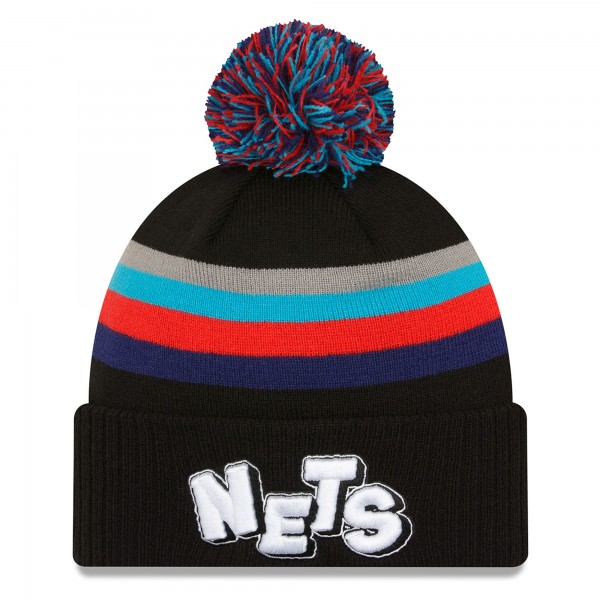 Brooklyn Nets New Era Black 2023/24 City Edition Cuffed Pom Knit Hat
