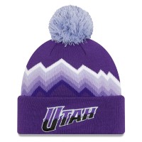 Шапка с помпоном Utah Jazz New Era 2023/24 City Edition Cuffed - Purple