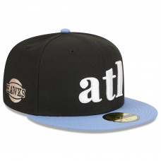 Бейсболка Atlanta Hawks New Era 2023/24 City Edition 59FIFTY - Black/Light Blue