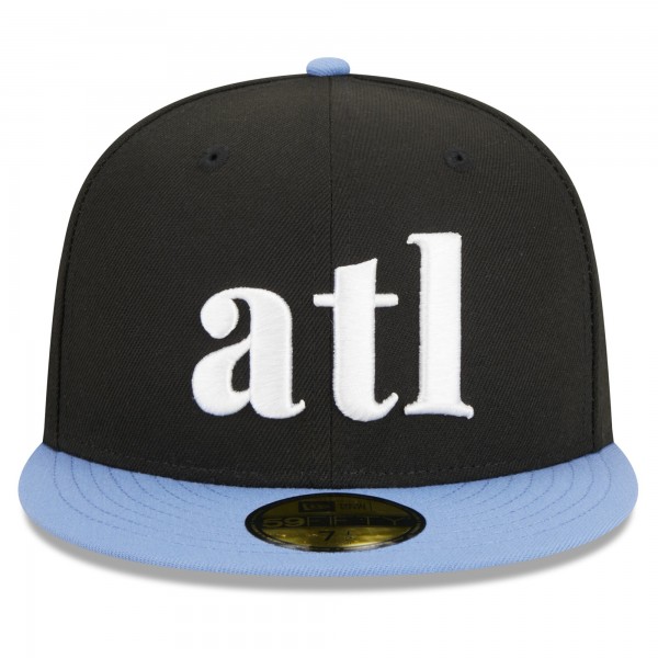 Бейсболка Atlanta Hawks New Era 2023/24 City Edition 59FIFTY - Black/Light Blue