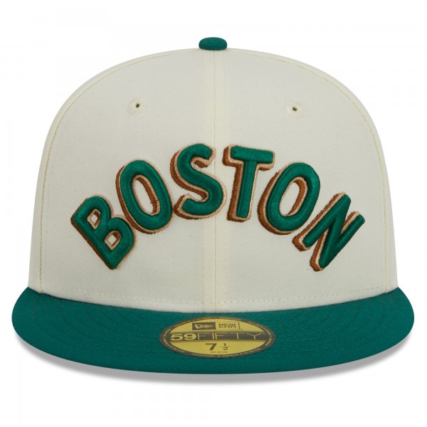 Бейсболка Boston Celtics New Era 2023/24 City Edition 59FIFTY - Cream/Kelly Green