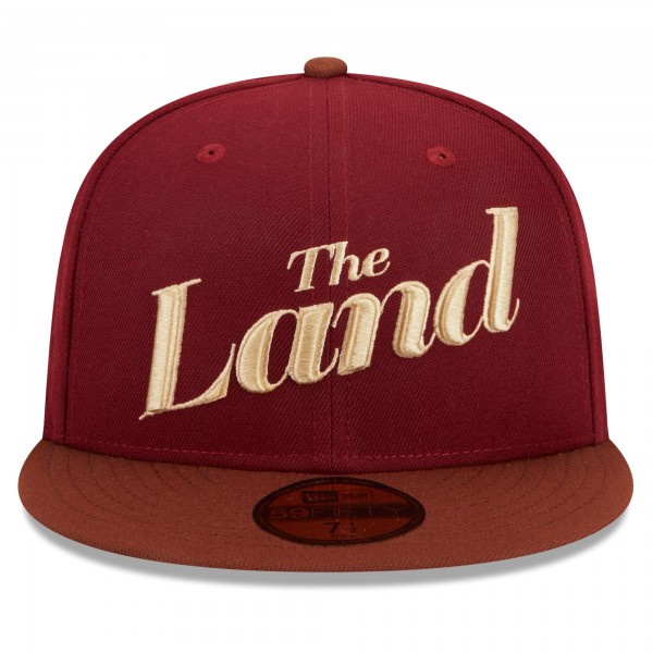 Бейсболка Cleveland Cavaliers New Era 2023/24 City Edition 59FIFTY - Wine/Brown
