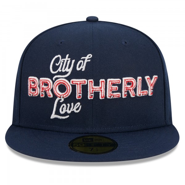 Бейсболка Philadelphia 76ers New Era 2023/24 City Edition 59FIFTY - Navy