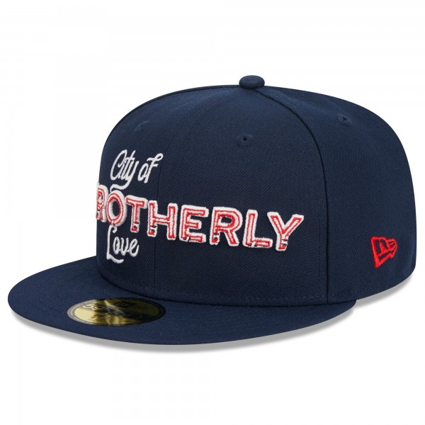 Бейсболка Philadelphia 76ers New Era 2023/24 City Edition 59FIFTY - Navy