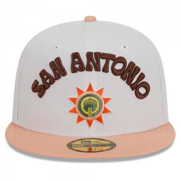 Бейсболка San Antonio Spurs New Era 2023/24 City Edition 59FIFTY - White/Pink