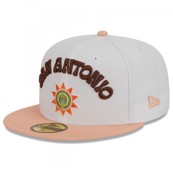 Бейсболка San Antonio Spurs New Era 2023/24 City Edition 59FIFTY - White/Pink
