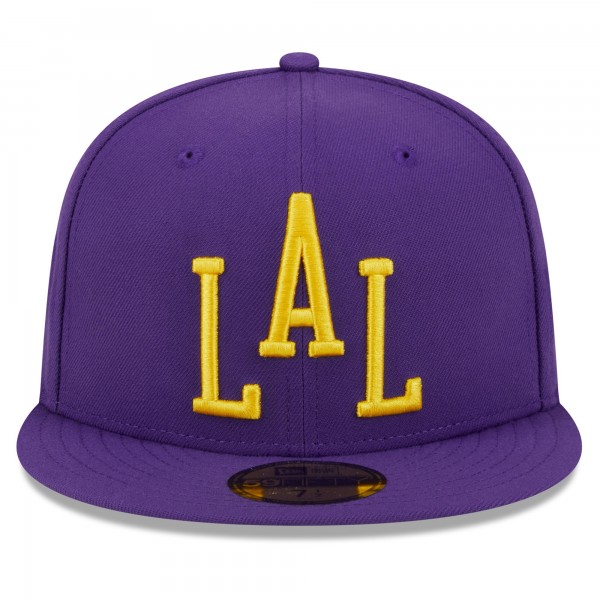 Бейсболка Los Angeles Lakers New Era 2023/24 City Edition Alternate 59FIFTY - Purple