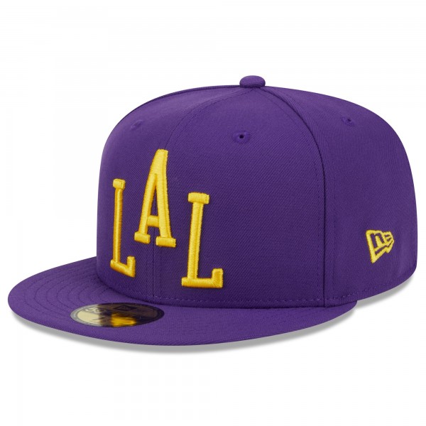 Бейсболка Los Angeles Lakers New Era 2023/24 City Edition Alternate 59FIFTY - Purple