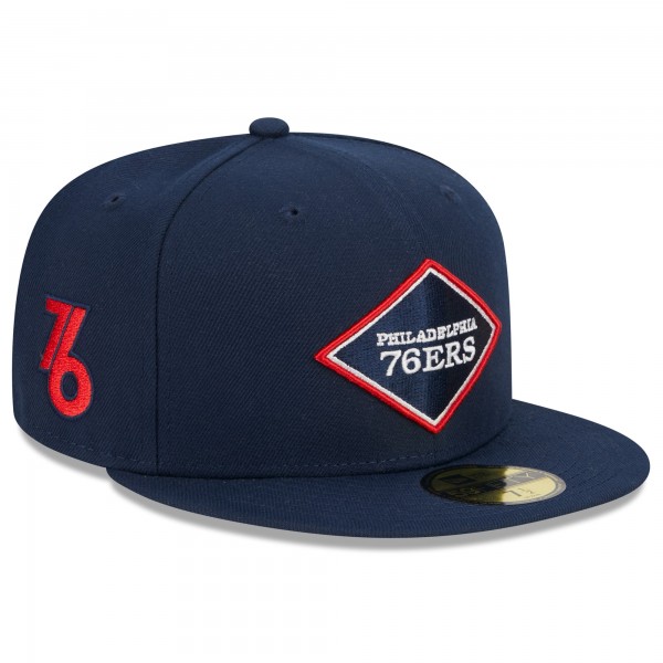 Бейсболка Philadelphia 76ers New Era 2023/24 City Edition Alternate 59FIFTY - Navy