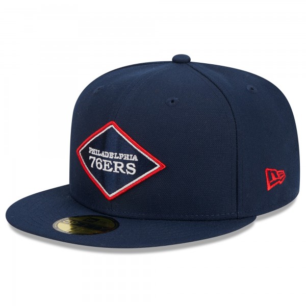 Бейсболка Philadelphia 76ers New Era 2023/24 City Edition Alternate 59FIFTY - Navy