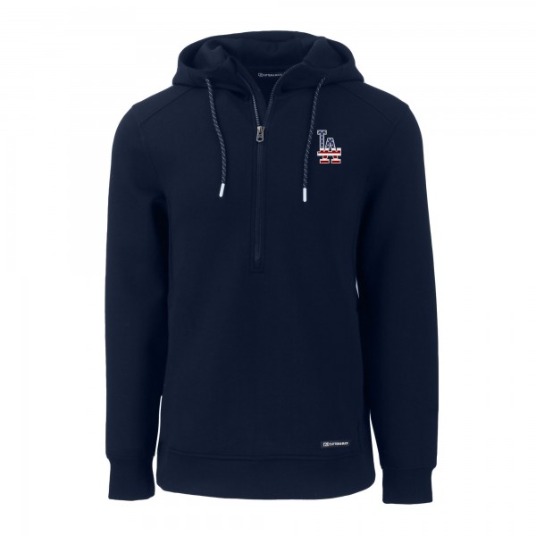 Толстовка Los Angeles Dodgers Cutter & Buck Stars & Stripes Roam Eco Half-Zip Recycled - Navy
