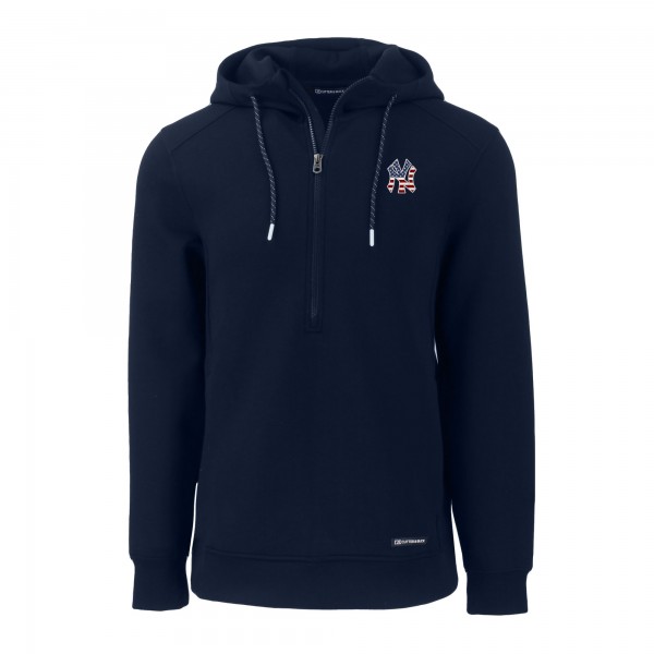 Толстовка New York Yankees Cutter & Buck Stars & Stripes Roam Eco Half-Zip Recycled - Navy