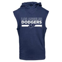 Los Angeles Dodgers Levelwear Navy City Connect Throttle No Hitter Hoodie Sleeveless T-Shirt