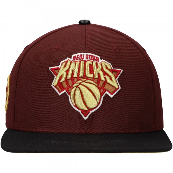 Бейсболка New York Knicks Pro Standard Gold Rush 2-Tone - Maroon/Black