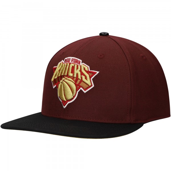 Бейсболка New York Knicks Pro Standard Gold Rush 2-Tone - Maroon/Black