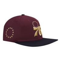 Бейсболка Philadelphia 76ers Pro Standard Gold Rush 2-Tone - Maroon/Black