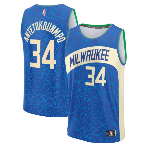 Игровая форма  Giannis Antetokounmpo Milwaukee Bucks Unisex 2023/24 Fast Break - Royal - City Edition