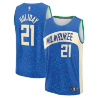 Игровая форма  Jrue Holiday Milwaukee Bucks Unisex 2023/24 Fast Break - Royal - City Edition