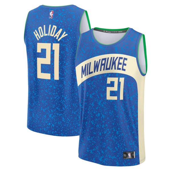 Игровая форма  Jrue Holiday Milwaukee Bucks Unisex 2023/24 Fast Break - Royal - City Edition