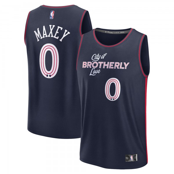 Игровая форма  Tyrese Maxey Philadelphia 76ers Unisex 2023/24 Fast Break - Navy - City Edition