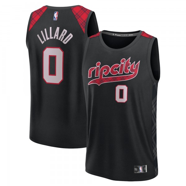 Игровая форма  Damian Lillard Portland Trail Blazers Unisex 2023/24 Fast Break - Black - City Edition