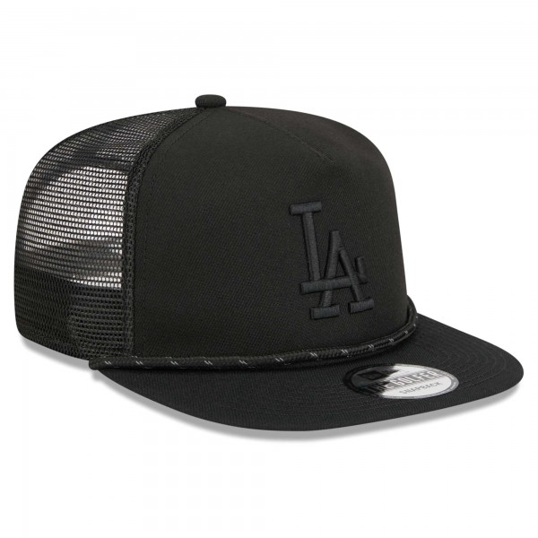 Бейсболка Los Angeles Dodgers New Era Black on Black Meshback Golfer