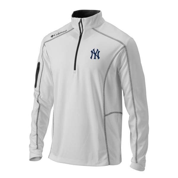 Кофта на короткой молнии New York Yankees Columbia Omni-Wick Shotgun - White