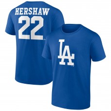 Los Angeles Dodgers Clayton Kershaw Royal Player Icon Name & Number T-Shirt
