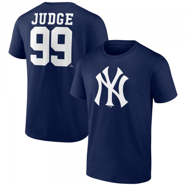 New York Yankees Aaron Judge Navy Player Icon Name & Number T-Shirt