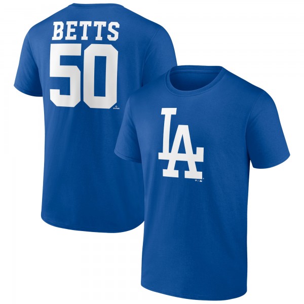 Los Angeles Dodgers Mookie Betts Royal Player Icon Name & Number T-Shirt