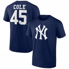 New York Yankees Gerrit Cole Navy Player Icon Name & Number T-Shirt