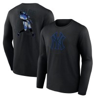 Футболка с длинным рукавом New York Yankees Aaron Judge Black Double Play Name & Number