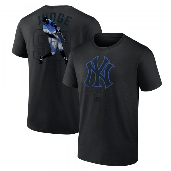 New York Yankees Aaron Judge Black Double Play Name & Number T-Shirt