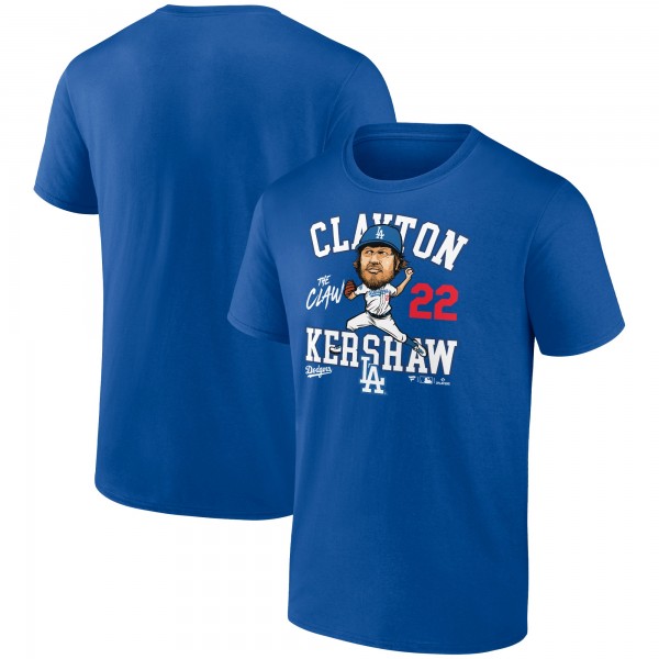Los Angeles Dodgers Clayton Kershaw Royal Caricature T-Shirt
