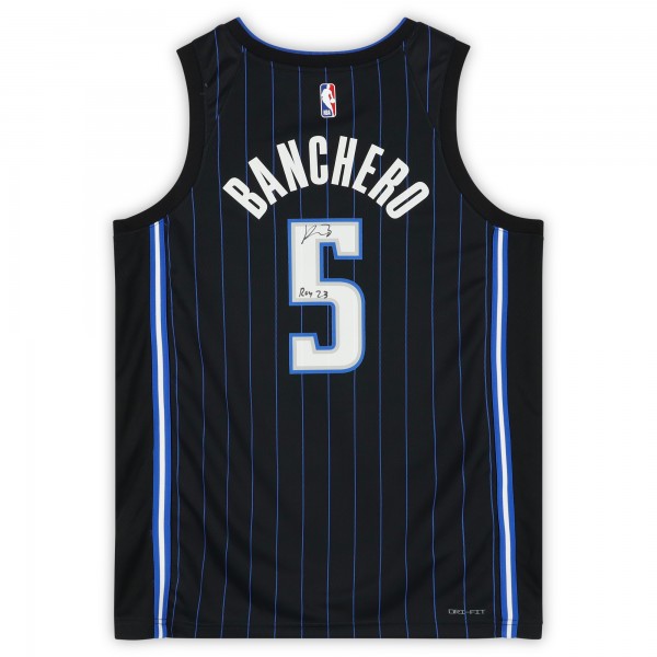 Игровая джерси Paolo Banchero Orlando Magic Autographed Fanatics Authentic Black Nike 2022-2023 Icon Swingman with ROY 23 Inscription