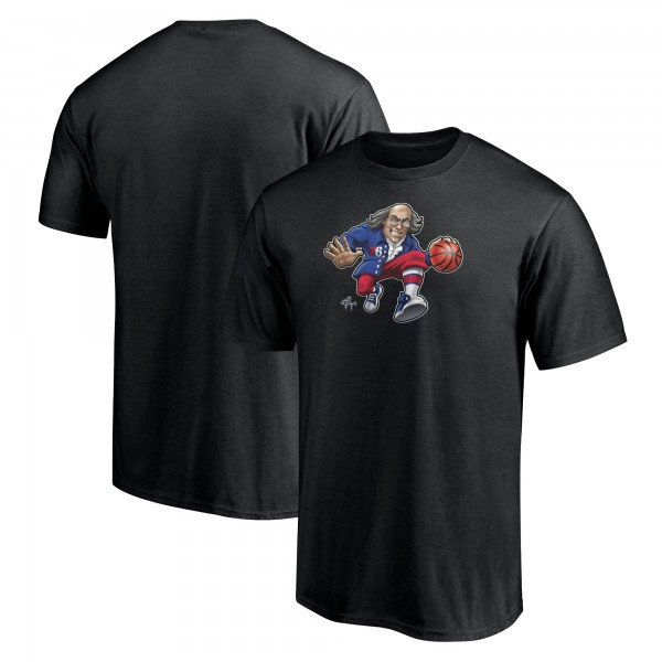 Philadelphia 76ers Black Midnight Mascot T-Shirt
