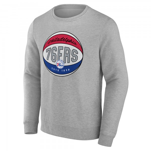 Philadelphia 76ers Gray Hard Color Pullover Sweatshirt