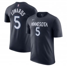 Футболка Anthony Edwards Minnesota Timberwolves Nike Icon 2022/23 Name & Number - Navy