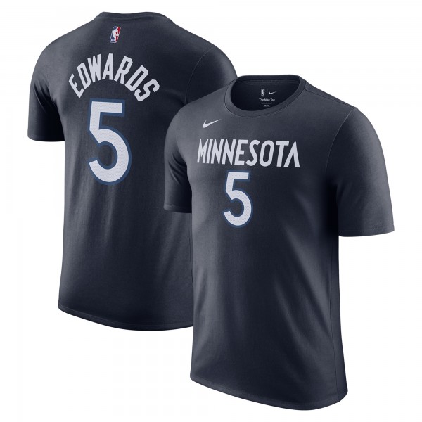 Футболка Anthony Edwards Minnesota Timberwolves Nike Icon 2022/23 Name & Number - Navy
