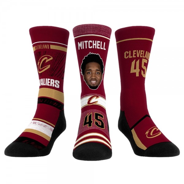 Три пары носков Donovan Mitchell Cleveland Cavaliers Rock Em Unisex Player Crew