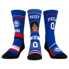 Три пары носков Tyrese Maxey Philadelphia 76ers Rock Em Unisex Player Crew